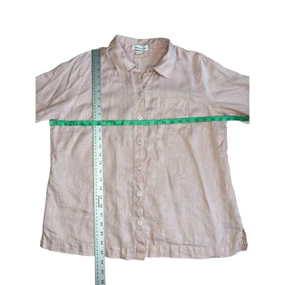 Coldwater Creek Mens Linen Button-Down Shirt Size M Light Pink - Picture 5 of 5